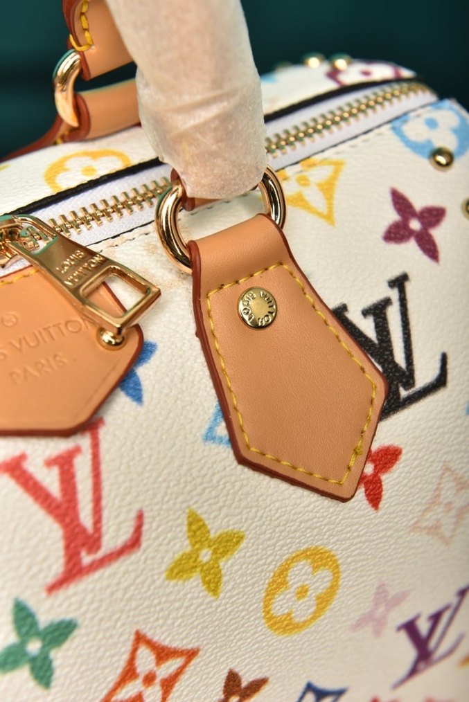 Renkli Louis Vuitton Deri Kadın Çantası - Görsel 5