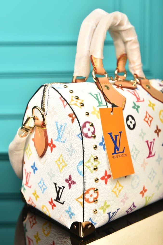 Renkli Louis Vuitton Deri Kadın Çantası - Görsel 3