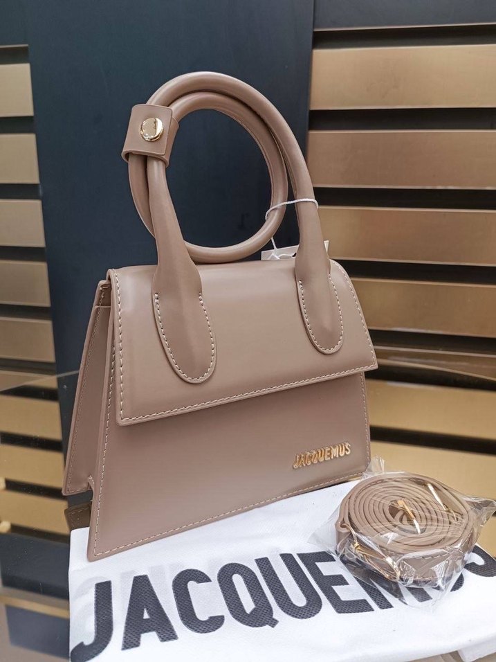 JACQUEMUS Siyah Deri Kadın Çanta - Görsel 4