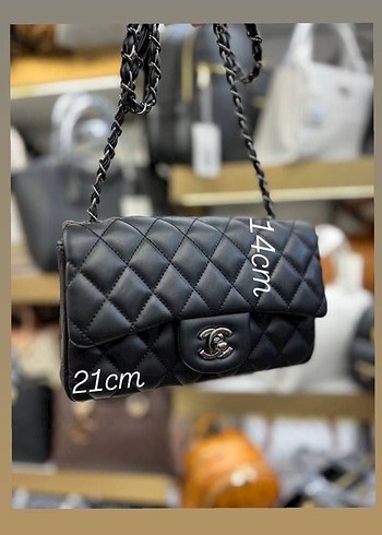 1.75 Chanel ithal Zincir Detaylı Siyah Deri Kadın Çanta - Görsel 7