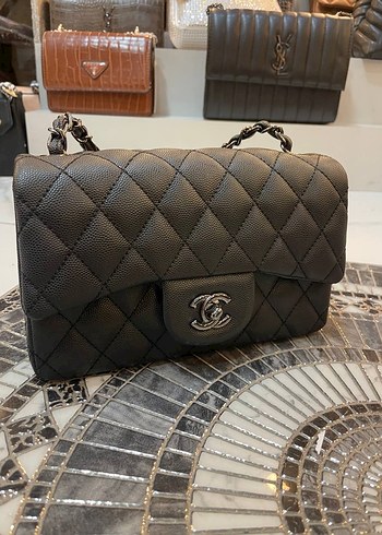 1.75 Chanel ithal Zincir Detaylı Siyah Deri Kadın Çanta - Görsel 8