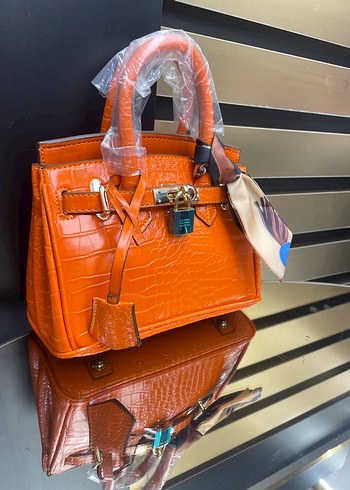 Hermes birkin 20 cm Siyah Yılan Desenli Deri Çanta - Görsel 6