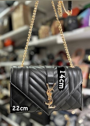 Ysl Zincir Detaylı Siyah Deri Kadın Çanta - Görsel 16