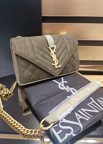 Ysl Zincir Detaylı Siyah Deri Kadın Çanta - Görsel 9