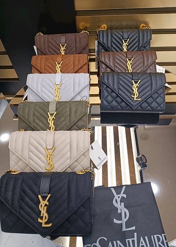 Ysl Zincir Detaylı Siyah Deri Kadın Çanta - Görsel 15