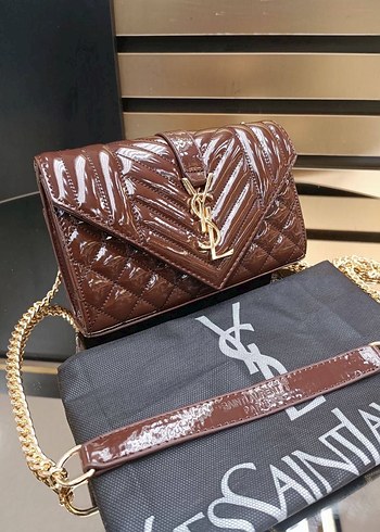Ysl Zincir Detaylı Siyah Deri Kadın Çanta - Görsel 6