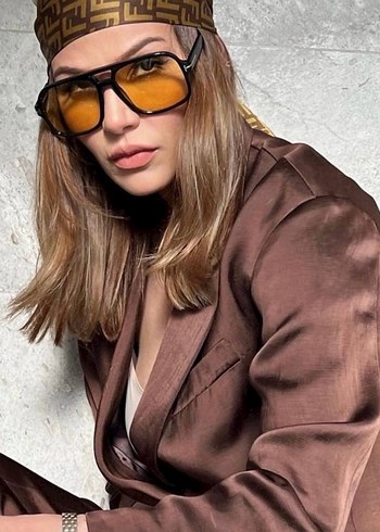 Tom Ford Modern Klasik Şeffaf Kahverengi Kadın Gözlüğü - Görsel 14