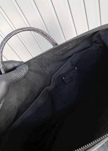 Montblanc Siyah Yılan Desenli Tokalı Evrak Çantası - Görsel 4