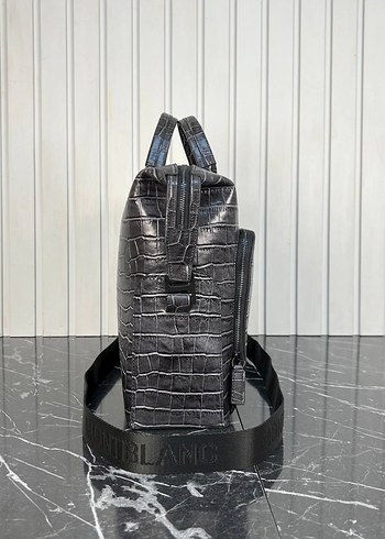 Montblanc Siyah Yılan Desenli Tokalı Evrak Çantası - Görsel 14