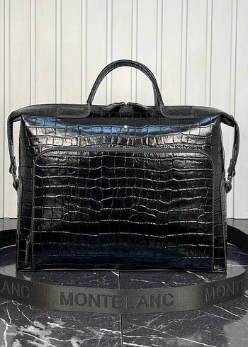 Montblanc Siyah Yılan Desenli Tokalı Evrak Çantası - Görsel 17