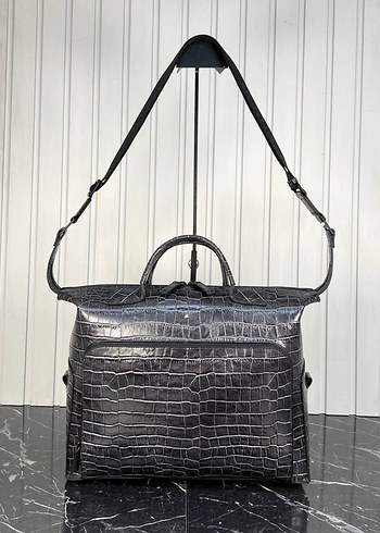 Montblanc Siyah Yılan Desenli Tokalı Evrak Çantası - Görsel 11