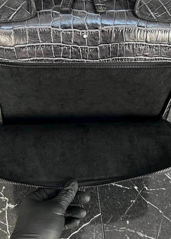 Montblanc Siyah Yılan Desenli Tokalı Evrak Çantası - Görsel 8