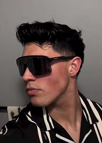 Oakley Erkek Siyah Biker Tarzı Güneş Gözlüğü - Görsel 6