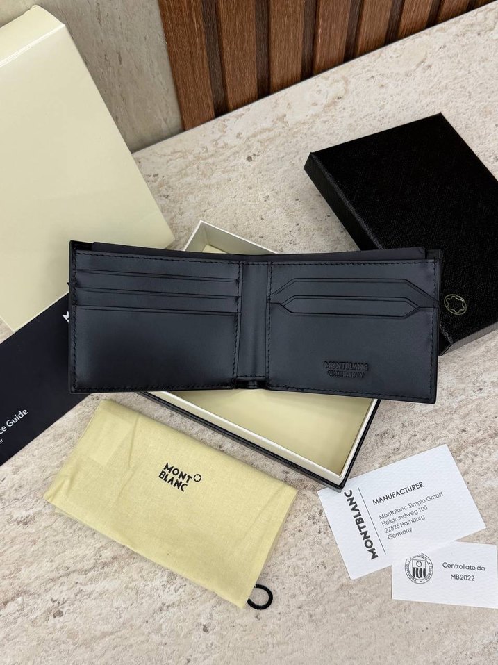 Montblanc Siyah Çapraz Desenli Cüzdan — görsel 5/6