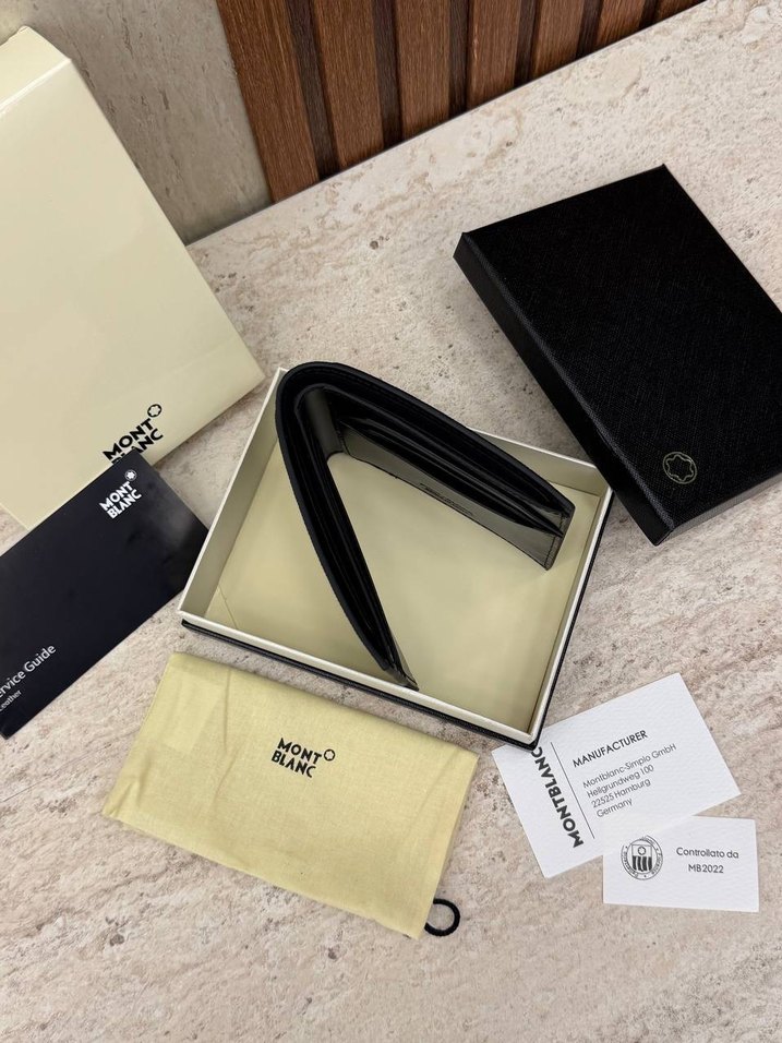 Montblanc Siyah Çapraz Desenli Cüzdan — görsel 4/6
