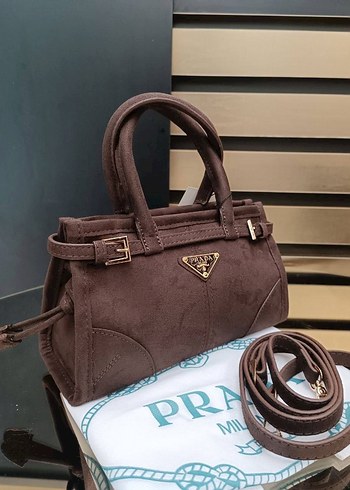 Prada Kahverengi Suet Mini El Cantasi