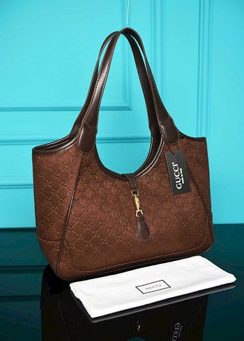 Gucci Kahverengi Monogramli Buyuk Omuz Cantasi