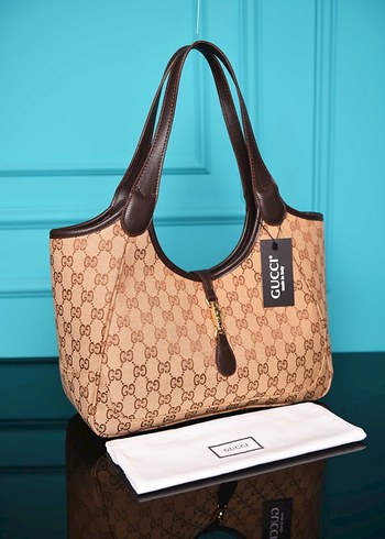 Gucci Monogramli Kahverengi Omuz Cantasi
