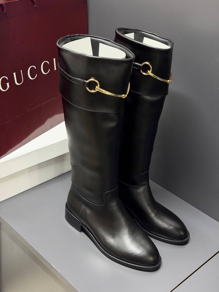 Gucci Siyah Deri Uzun Çizme — görsel 10/11