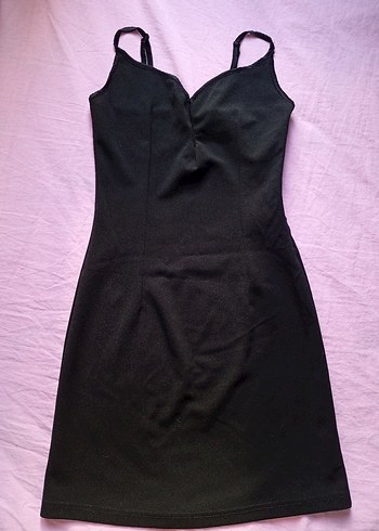 Siyah V Yaka Mini Gotik Elbise