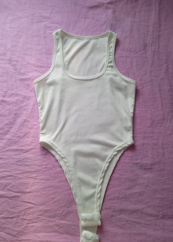 Beyaz Midi Kadın Atlet Bodysuit