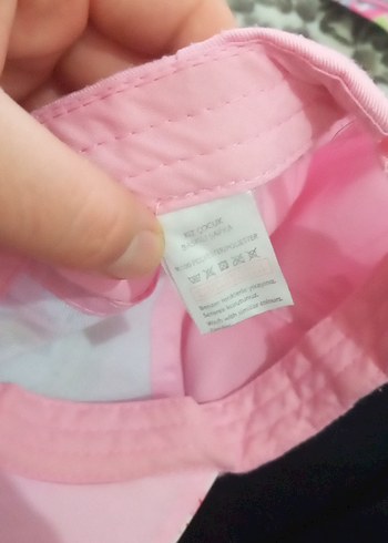 2-3 Yaş, 20 cm Beden Dantel Detaylı Pembe Baskılı Kız Çocuk Şapka
