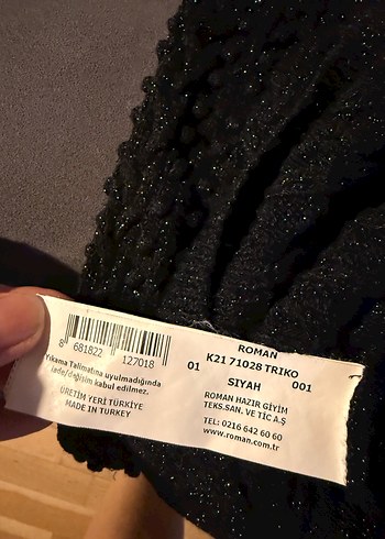 Zara Siyah Fitilli Boğazlı Kadın Triko Kazak