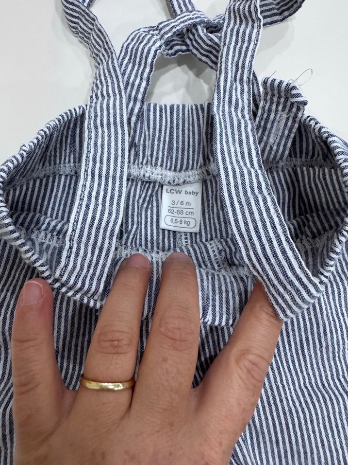 Çizgili Askılı Erkek Çocuk Tulum pantolon - Görsel 2