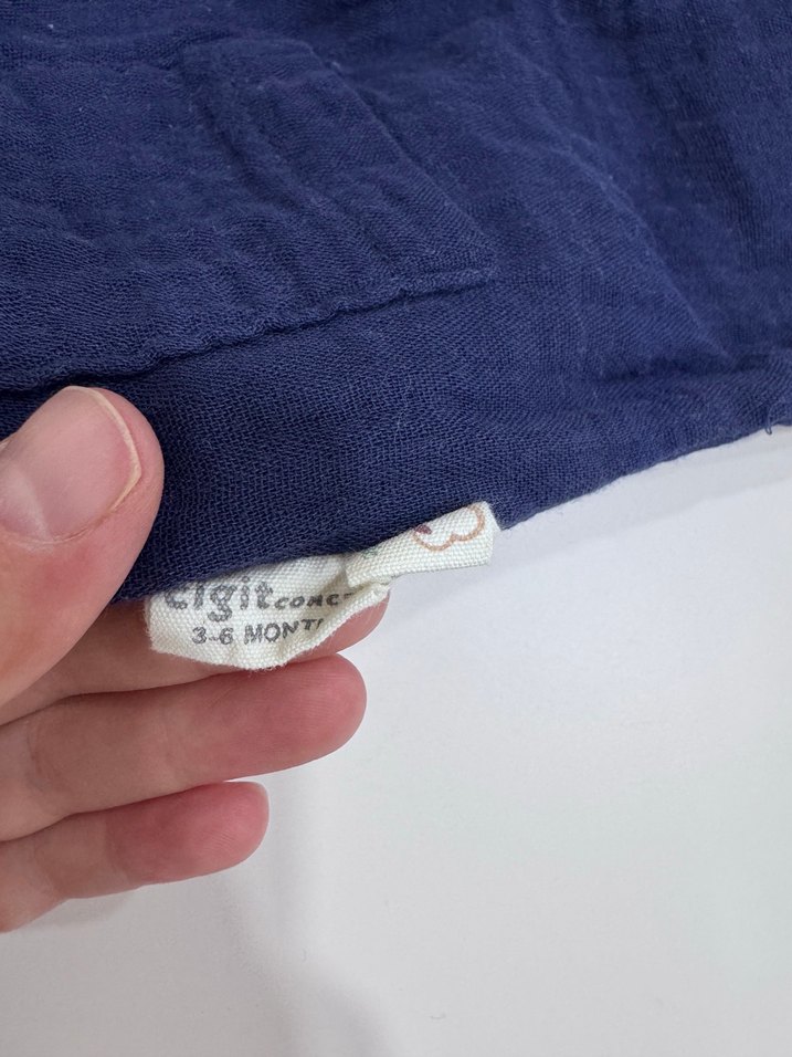 Koyu Mavi müslin Bebek Erkek Tulum - Görsel 2