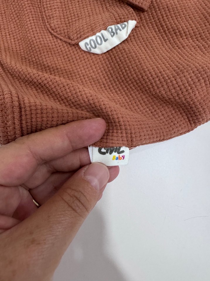 Kahverengi Örgü Bebek Takımı Uzun Kollu - Görsel 3