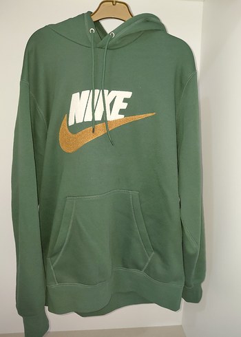Nike orjinal Yeşil Kapüşonlu Sweatshirt - Görsel 4