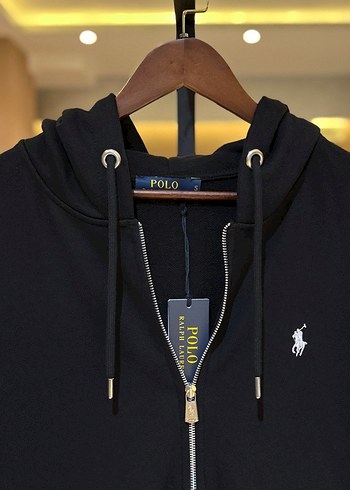 Siyah RALP LAUREN Kapüşonlu Fermuarlı Sweatshirt - Görsel 2