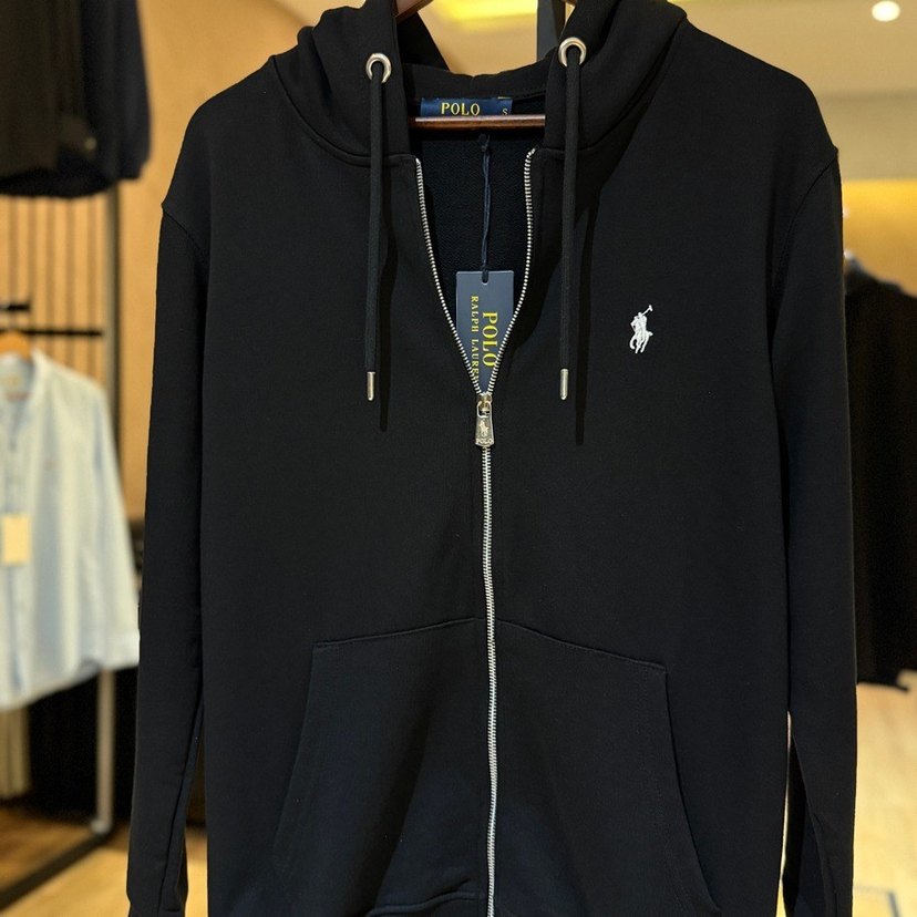 Siyah RALP LAUREN Kapüşonlu Fermuarlı Sweatshirt - Görsel 3