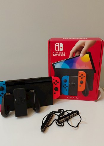 Nintendo Switch Oled Konsol kırmızı mavi - Görsel 8