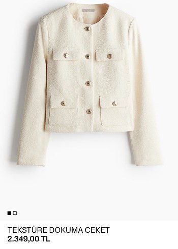 H&M HM tekstüre krem ceket