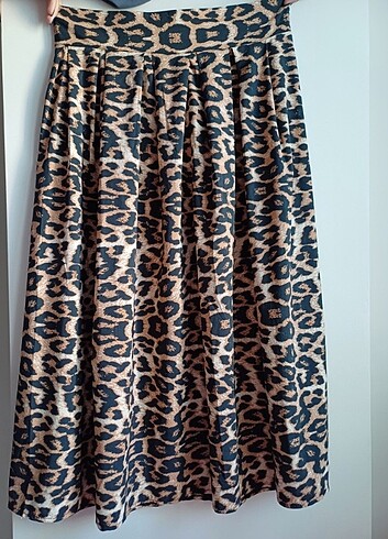 Leopar desenli etek 