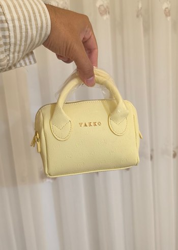 Beden Vakko Sarı Deri Kadın Çanta 10x15 mini-3 kademeli aski
