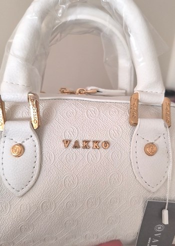 Vakko Gold defolu Beyaz Deri Çanta 10x13x17 cm-3 kademeli aski - Görsel 7