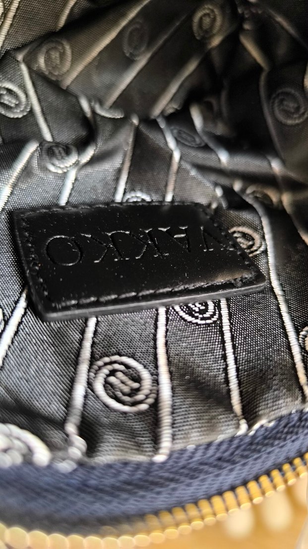 Vakko kumaş lacivert Kadın Çanta 10x15 mini-3 kademeli aski - Görsel 5