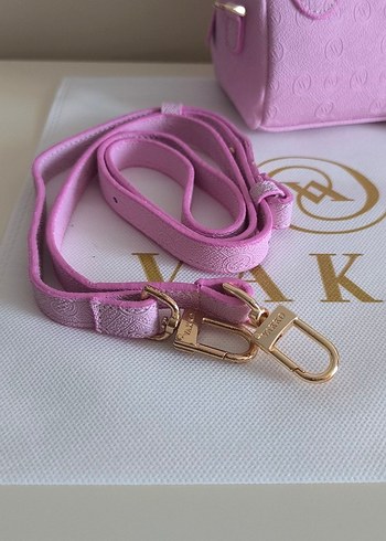Vakko deri Pembe Çanta 10x15 mini-3 kademeli aski - Görsel 9
