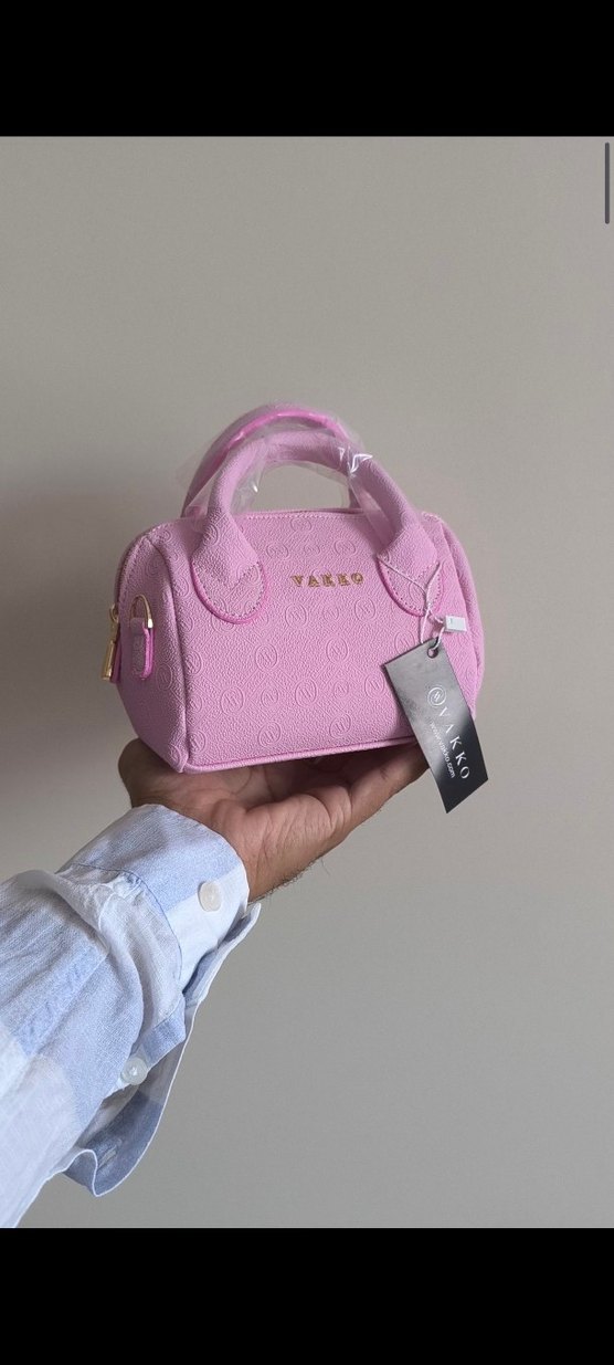 Vakko deri Pembe Çanta 10x15 mini-3 kademeli aski - Görsel 2