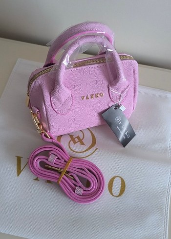 Vakko Pembe deri  Kadın Çanta 10x15 mini-3 kademeli aski - Görsel 7
