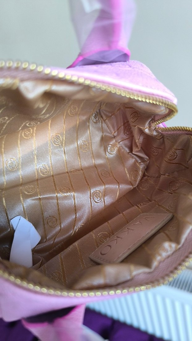 Vakko Pembe deri  Kadın Çanta 10x15 mini-3 kademeli aski - Görsel 3