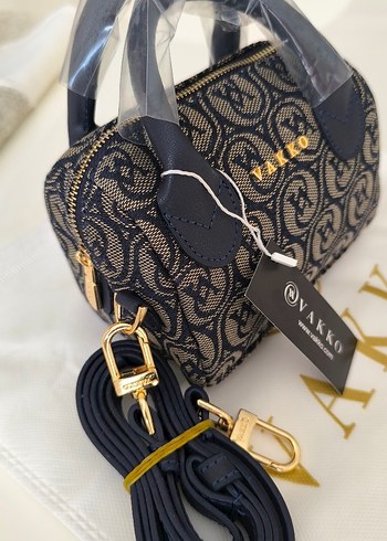 Vakko kumaş lacivert Çanta 10x15 mini-3 kademeli aski - Görsel 7