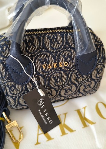 Vakko kumaş lacivert Çanta 10x15 mini-3 kademeli aski - Görsel 6