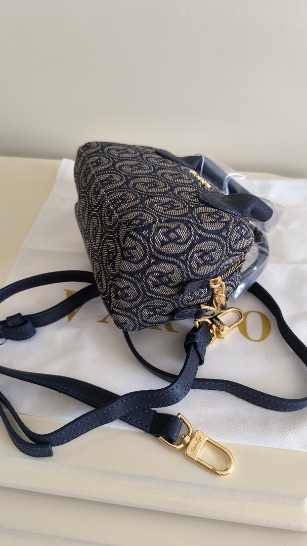 Vakko kumaş lacivert Çanta 10x15 mini-3 kademeli aski - Görsel 5