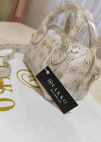 Vakko Gold Beyaz Deri Çanta 10x15 mini-3 kademeli aski - Görsel 6