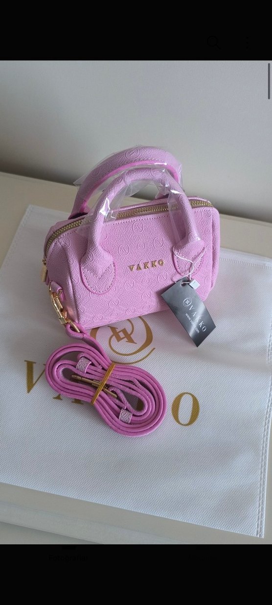 Vakko Pembe deri Çanta 10x15 mini-3 kademeli aski - Görsel 5