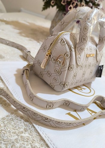 Vakko Gold Beyaz Çanta 10x15 mini-3 kademeli aski - Görsel 6