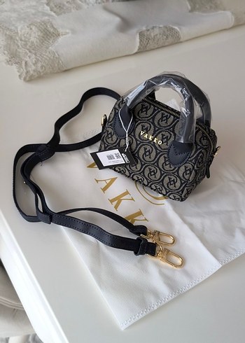 Vakko kumaş lacivert Çanta 10x15 mini-3 kademeli aski - Görsel 14